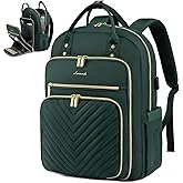 LOVEVOOK 15.6 Inch Laptop Backpack for Women,Fashion Work Travel Backpack,Waterproof Day Pack Purse for Teacher Nurse Dark Green