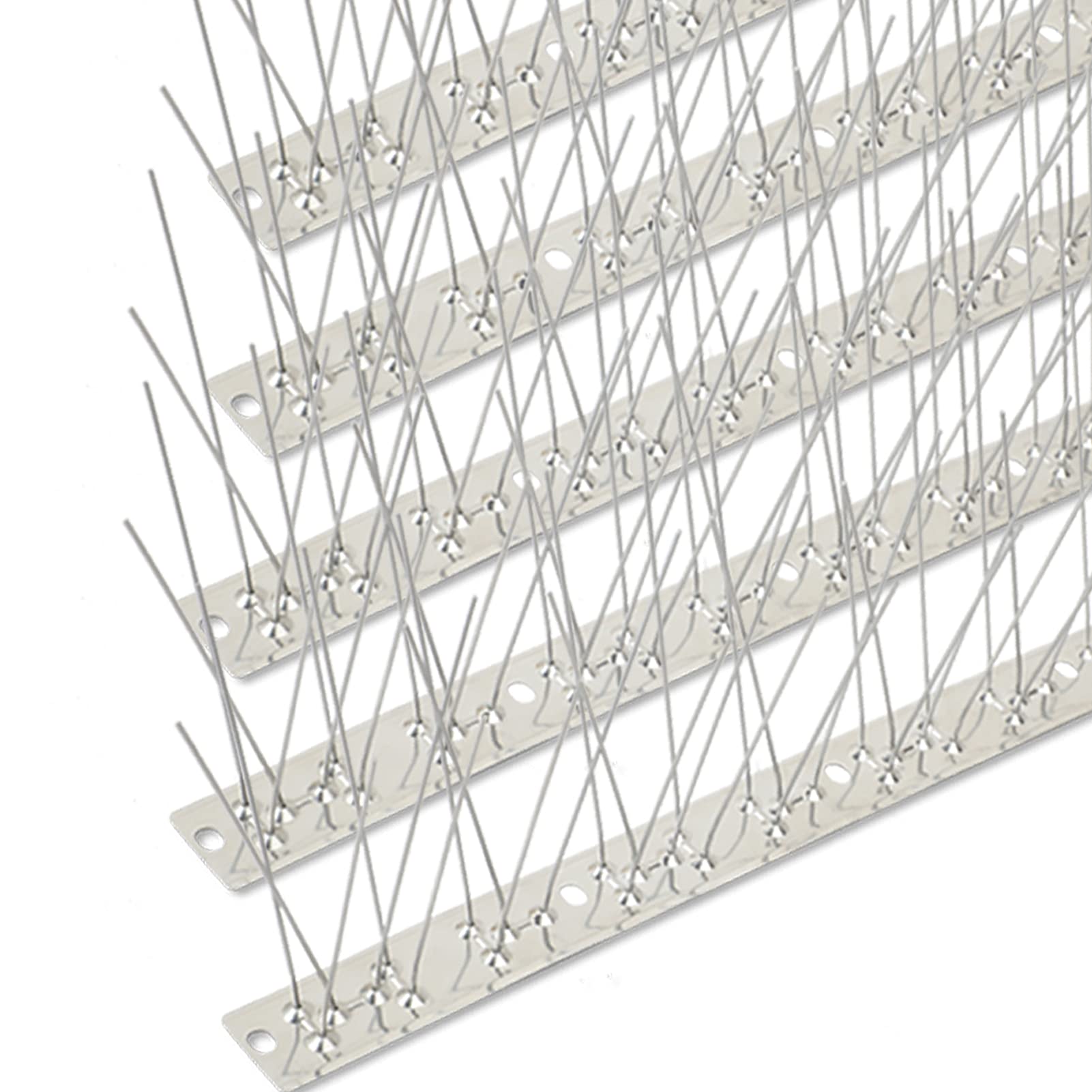 Photo 1 of Valibe Bird Spikes Stainless Steel 60ft Coverage 56 Pack for Pigeons Small Birds Outdoor Use Bird Spikes Strips for Fence Crows Woodpeckers with 304 Stainless Steel Pins and Base Not Rusty