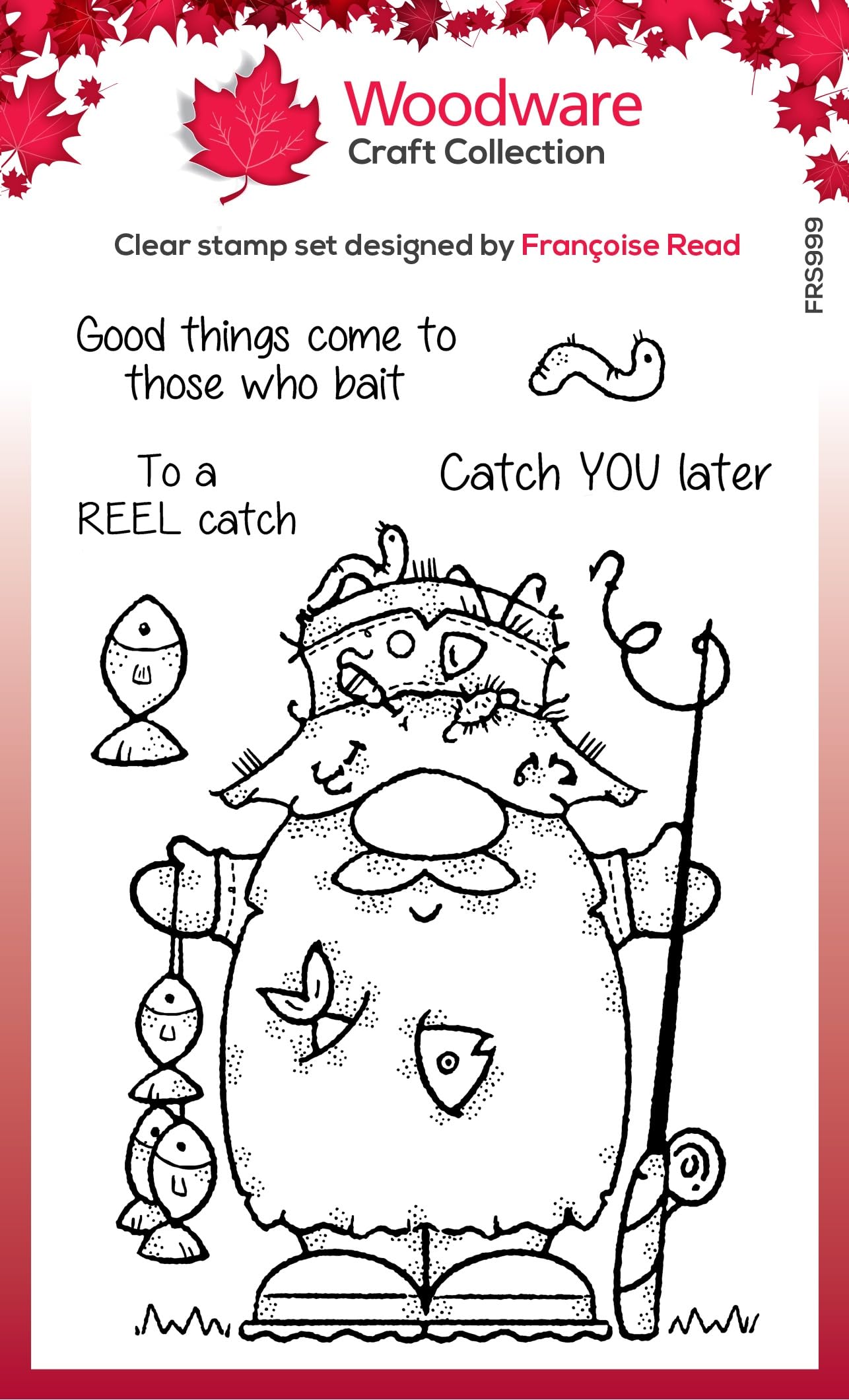 Creative Expressions Woodware Clear Singles Reel Catch 4 in x 6 in Stamp