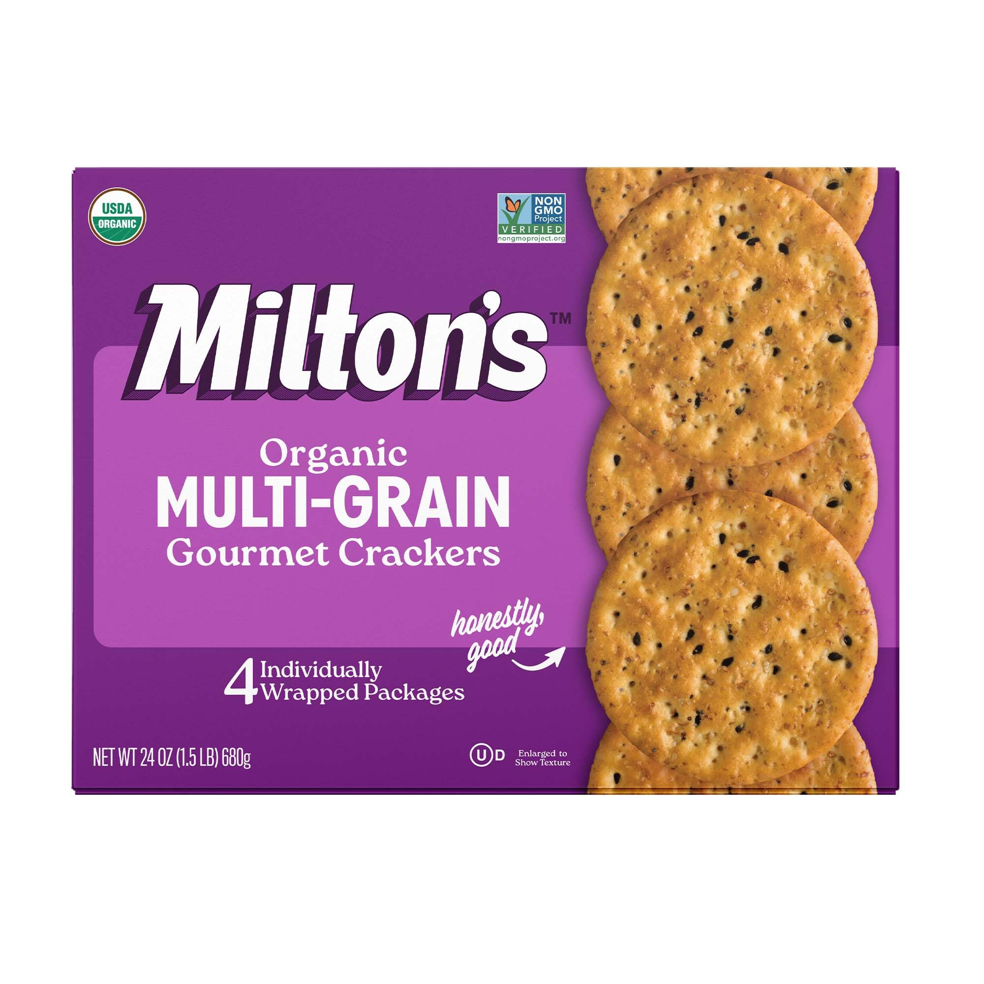 Milton's Organic Crackers, Multi-Grain - Certified