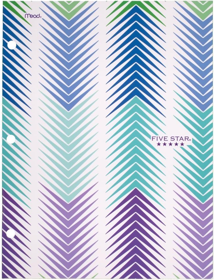 Five Star 4-Pocket Folder, 9-3/8" x 12" x 1/8", Design Selected for You, 1 Count (33222): Office Products