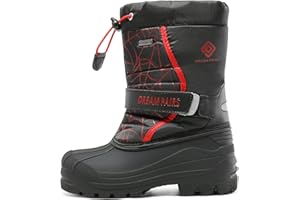 DREAM PAIRS Boys Girls Winter Boots Kids Snow Boots Mid Calf Water-Resistant Kids Boots
