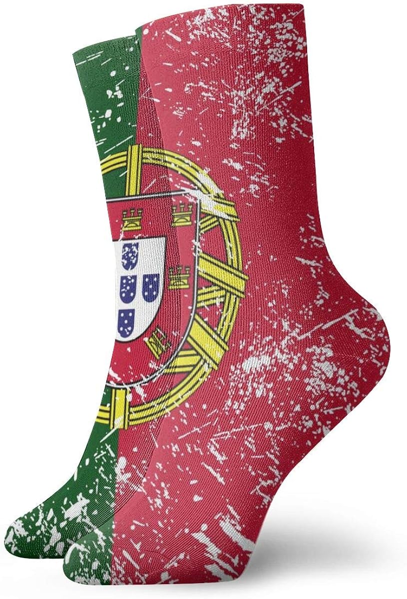 Portugal Retro Flag Men Women Soft Crew Socks Funky Cotton