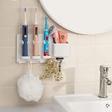 simpletome Electric Toothbrush Holder Wall Mounted Organizer ABS White view 2