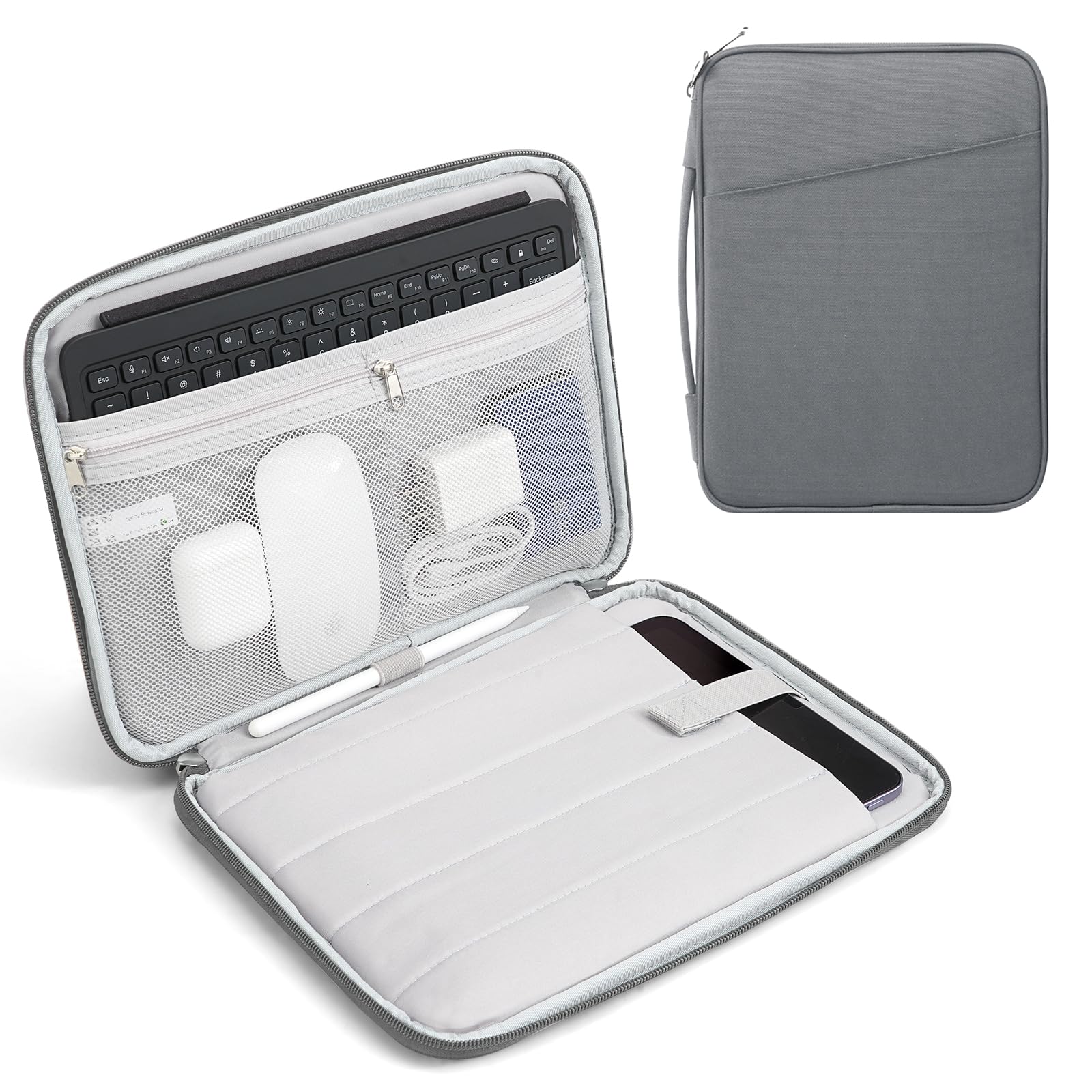 TiMOVO 9-11" Tablet Sleeve Bag for iPad 11-inch A16 2025, iPad 10.9"/10.2"| Air 11 Inch/5th/4th Gen. 10.9", Galaxy Tab A9+/A11Plus 11", Protective Bag with Pockets, DarkGray