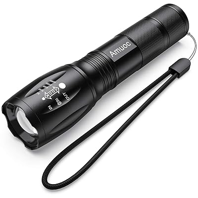 Flashlights, LED Tactical Flashlight S1000 - High Lumen, 5 Modes, Zoomable, Water Resistant, Handheld Light - Best Camping/Outdoor/Hiking/Flashlights/Gift-Giving/Emergency(Batteries Not Included)