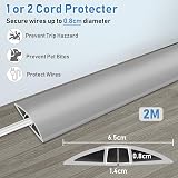 SEGNAYEN 2M Grey Floor Cable Cover, PVC Wire Cord Protector Channel Mat view 2