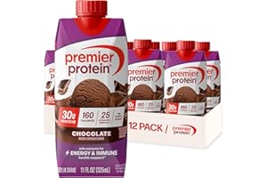 Premier Protein Shake, Chocolate, 30g Protein, No Added Sugar, 24 Vitamins & Minerals to Support Immune Health, 11 fl oz, 12 Pack