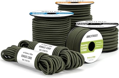 BROTREE Bungee Cord 4mm x 10m White & Black Heavy Duty Shock Rope