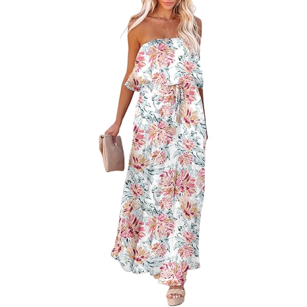 CeCe Halter Maxi Dress with Flounce New Ivory 12 at Amazon Women's Clothing  store