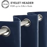 Deconovo Thermal Insulated Curtains Eyelet Blackout Navy Blue 52x63 Inch 1 Pair view 7