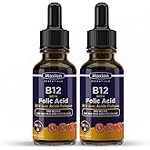 Maxion 2 Pack Vitamin B12 with Folic Acid 1000 mcg to Help Produce Red Blood Cells and Boost Energy, Supports Cognitive Funct