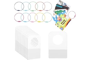 HOOHNNAA Card Holder for Yoto Player Cards, Include 200 PCS Self Adhesive Tabs with 10 Loops, Removable Card Ring for Yoto Cards Organizer Storage, Keyring Loop Card Holder for Kids