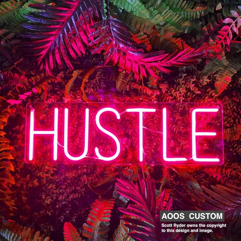Amazon Com Hustle Custom Dimmable Led Neon Signs For Wall Decor Customization Options Color Size Dimming Wall Mounted Desktop Type Hanging In A Window Ceiling Electrical Battery Powered Handmade