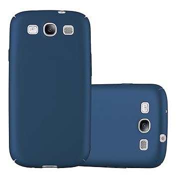 Cadorabo Hülle für Samsung Galaxy S3 / S3 NEO - Hülle in Metall BLAU – Hardcase Handyhülle im Matt Metal Design - Schutzhülle