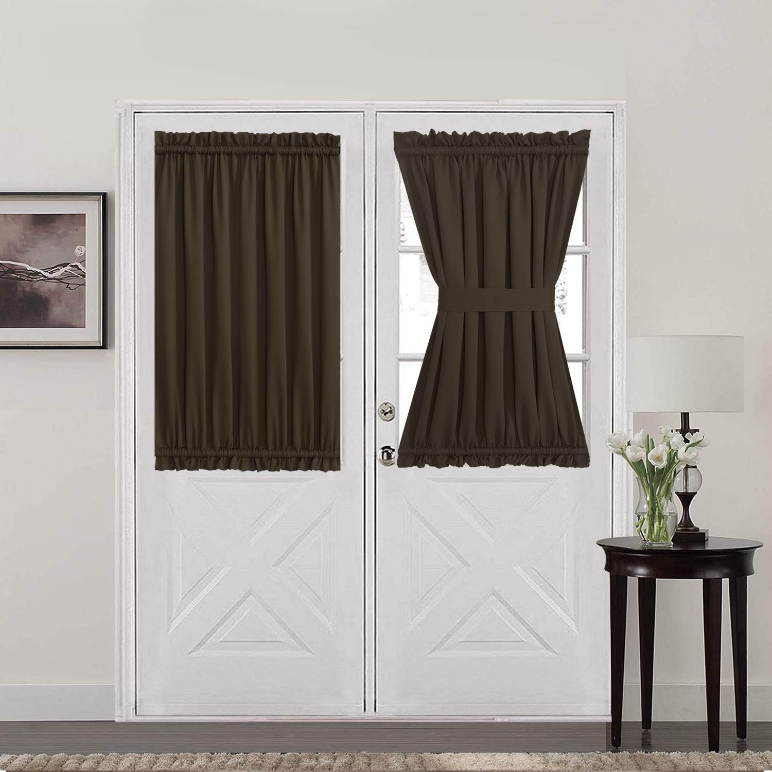 Aquazolax French Door Curtain Window Treatment Drapes