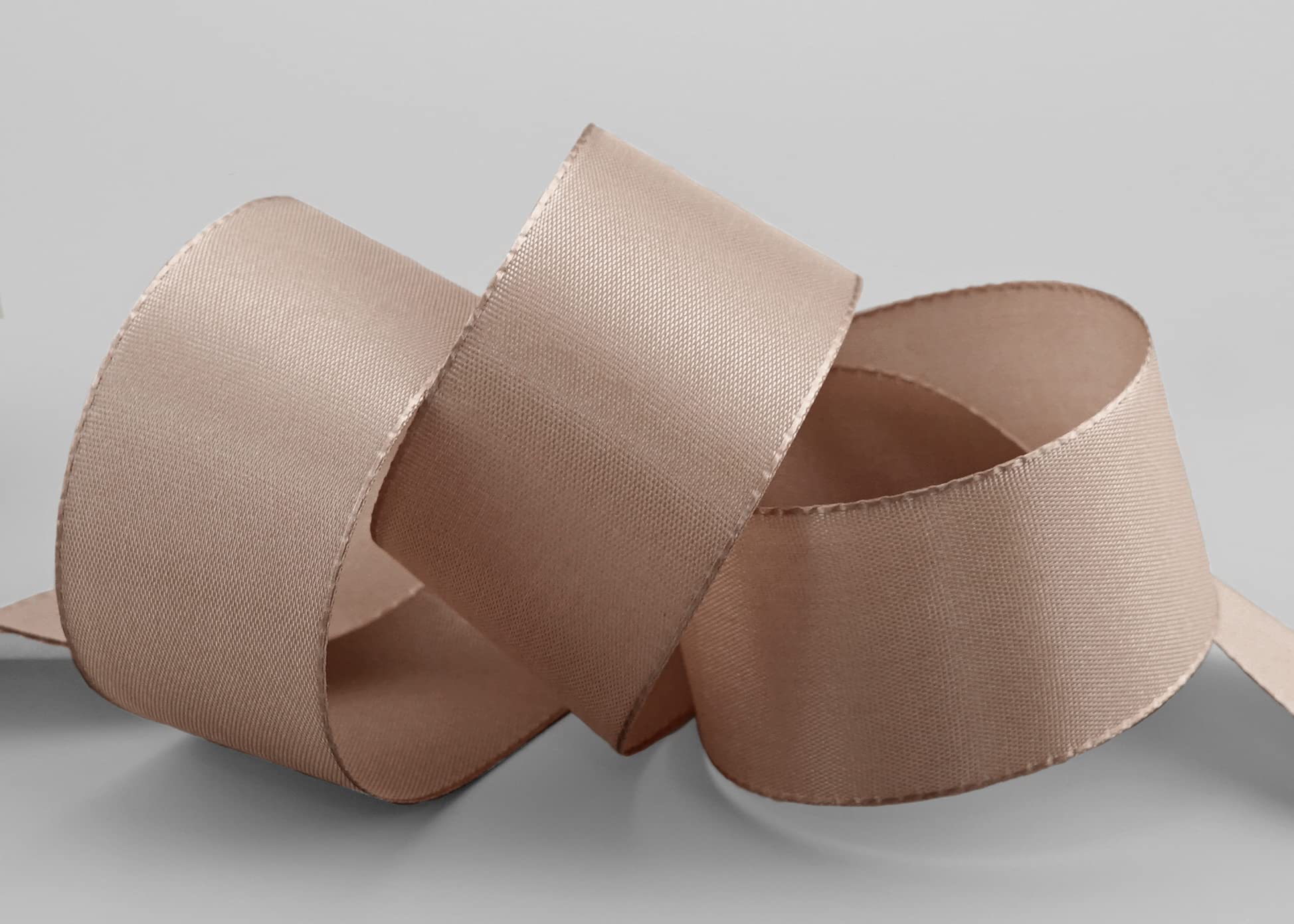 50 m x 40 mm Taupe Decorative Ribbon Gift Ribbon Fabric Ribbon Table Decoration Wedding Easter Ribbon Visco TAFT Card Making Crafts