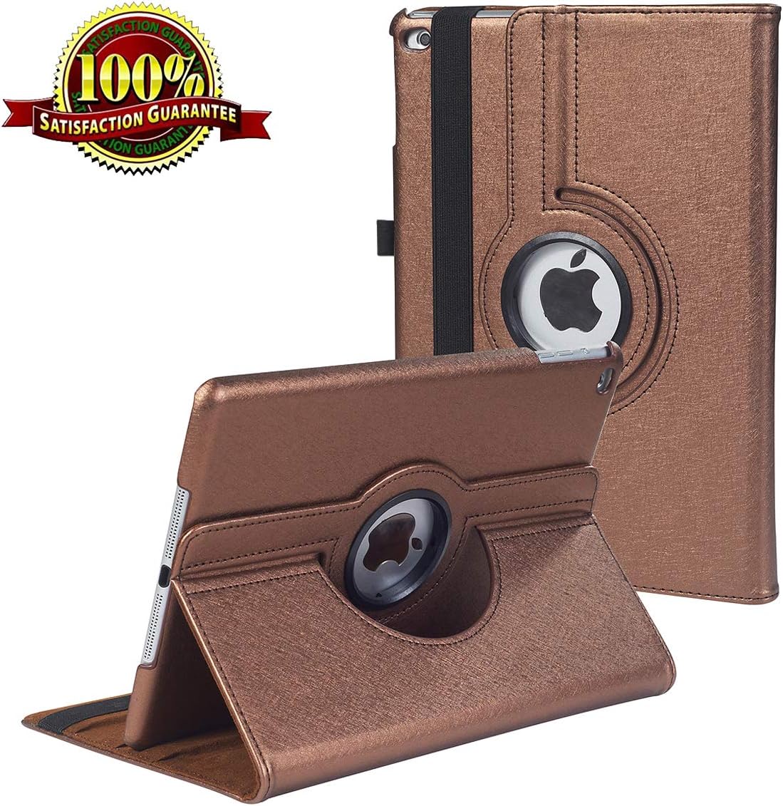 New iPad 9.7 inch Case 2018 2017/ iPad Air Case - 360 Degree Rotating Stand Protective Cover Smart Case with Auto Sleep/Wake for Apple iPad 5th / 6th Generation (Coffee Case)