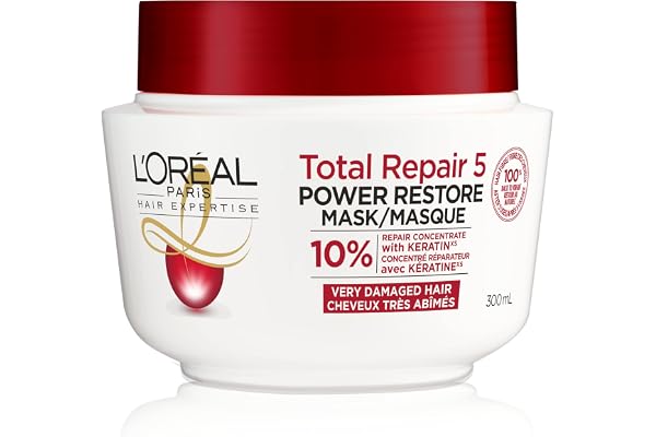L'Oreal Paris Total Repair 5 Restoring Hair Mask with Protein, Calendula Extract and Ceramide for Damaged Hair