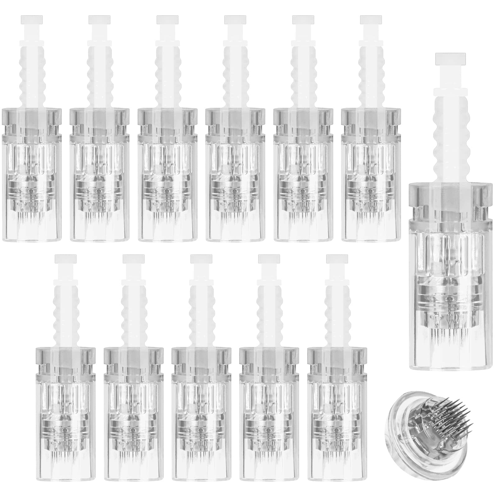 LOPHE 36 Pin Micro Needles, 12 Pcs Microneedling Cartridge Tip Replacement Head, Disposable Microneedle Replacement Needle for Skin Care