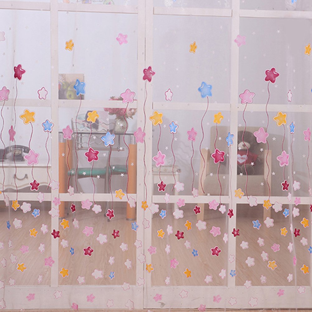 LianLe ventana cortinas de tul de gasa ventana de impresión de