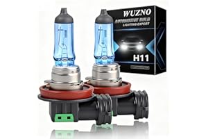 Wuzno H11 Halogen Headlight Bulb/Fog Light 12V 55W White 5000K High/Low Beam 64211 12362 Car Light Bulb Automotive Headlamp Super Bright