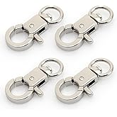 CRAFTMEMORE Trigger Lobster Claw Clasp Swivel Clip Snap Hook Circle Shape 4pcs VT366 (Silver)