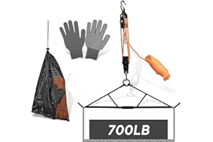 Aimax Outdoor Hunting Game Hoist Gambrel with Elk Hoist Dual Pulley Lift System and Deer Hanger, Hunting Game Hanging Kit for