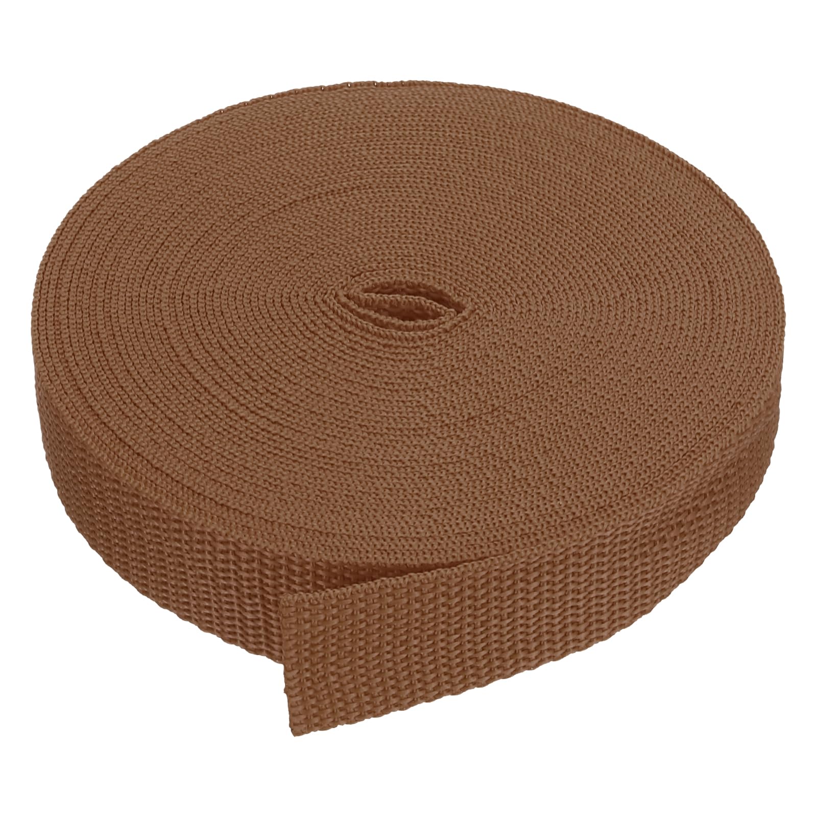 PATIKIL 9 Meters Webbing, 25mm Polypropylene Webbing Strap Heavy Webbing Roll Chair Straps for Indoor Outdoor Climbing DIY Crafting, Brown
