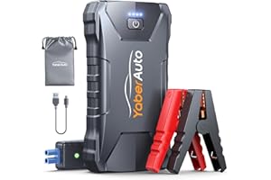 YaberAuto 3000A Car Battery Jump Starter (7.0L Gas/5.5L Diesel) Portable Car Jump Starter Battery Pack, 12V Car Battery Jumper Starter with Safety Jumper Cables, Fast Charge, Lights, Compact