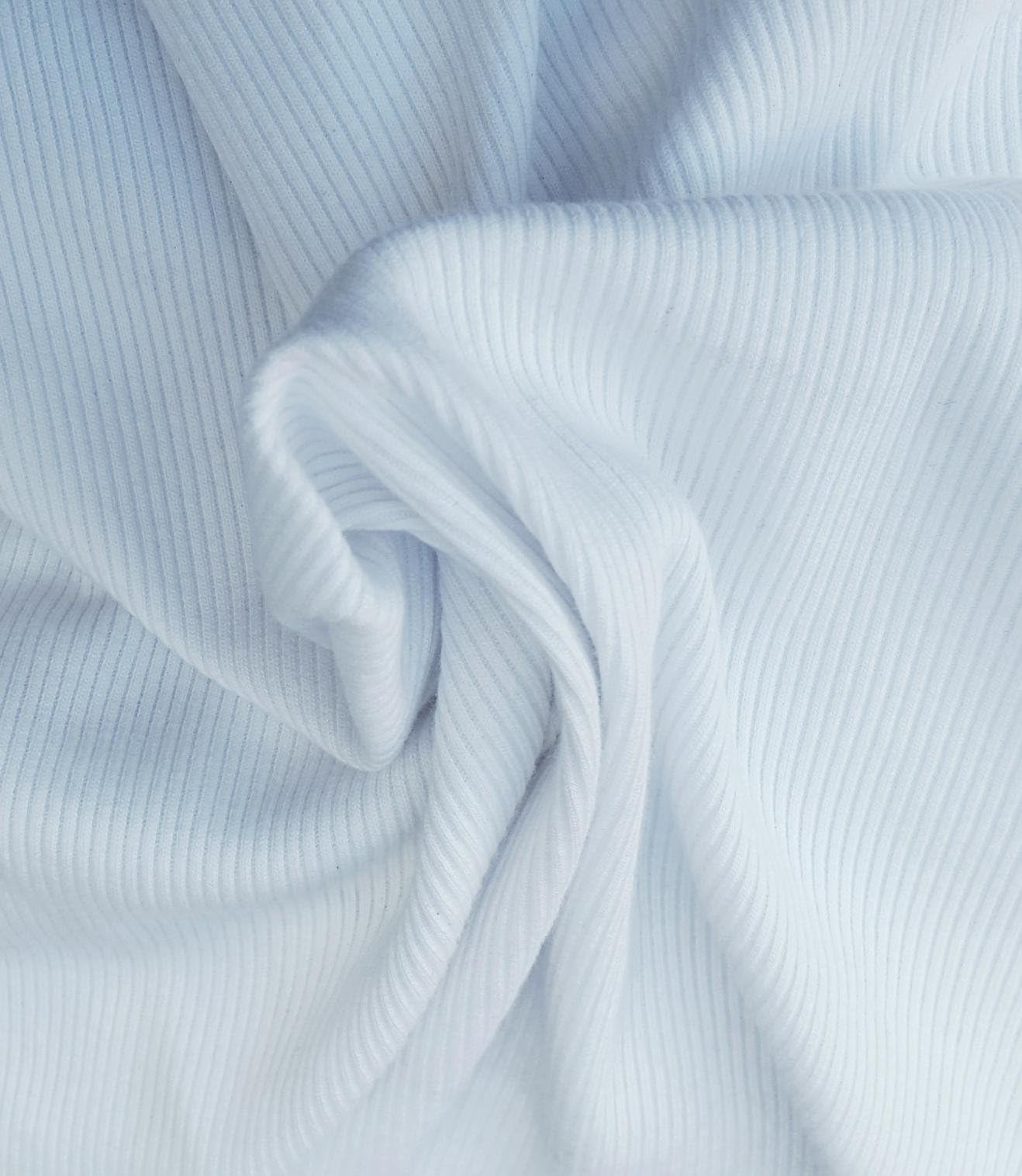 HEAVY WEIGHT White 4x4 Rib Cotton Spandex Fabric by Yard 24OZ. 12/16