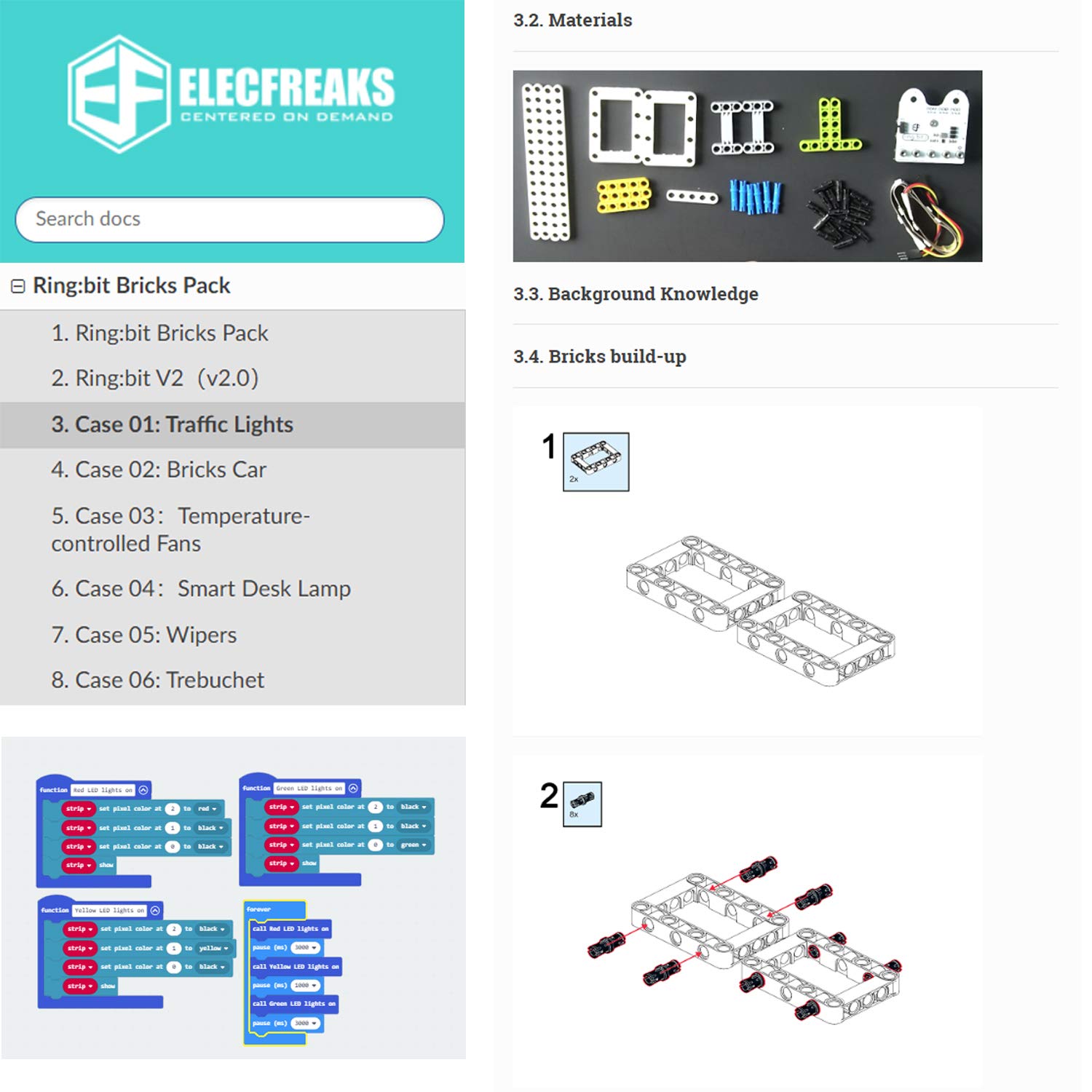 ELECFREAKS microbit Ring:bit 6-in-1 Starter Kit, Programmable Makecode Coding Learning Kit with 200+ Building Blocks(Without Micro:bit)