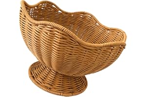 Modern Woven Kitchen Vegetable Basket Food Safe PP Materials Spacious Fruit Bowl Countertops Storage Solution Rattan Like Fru