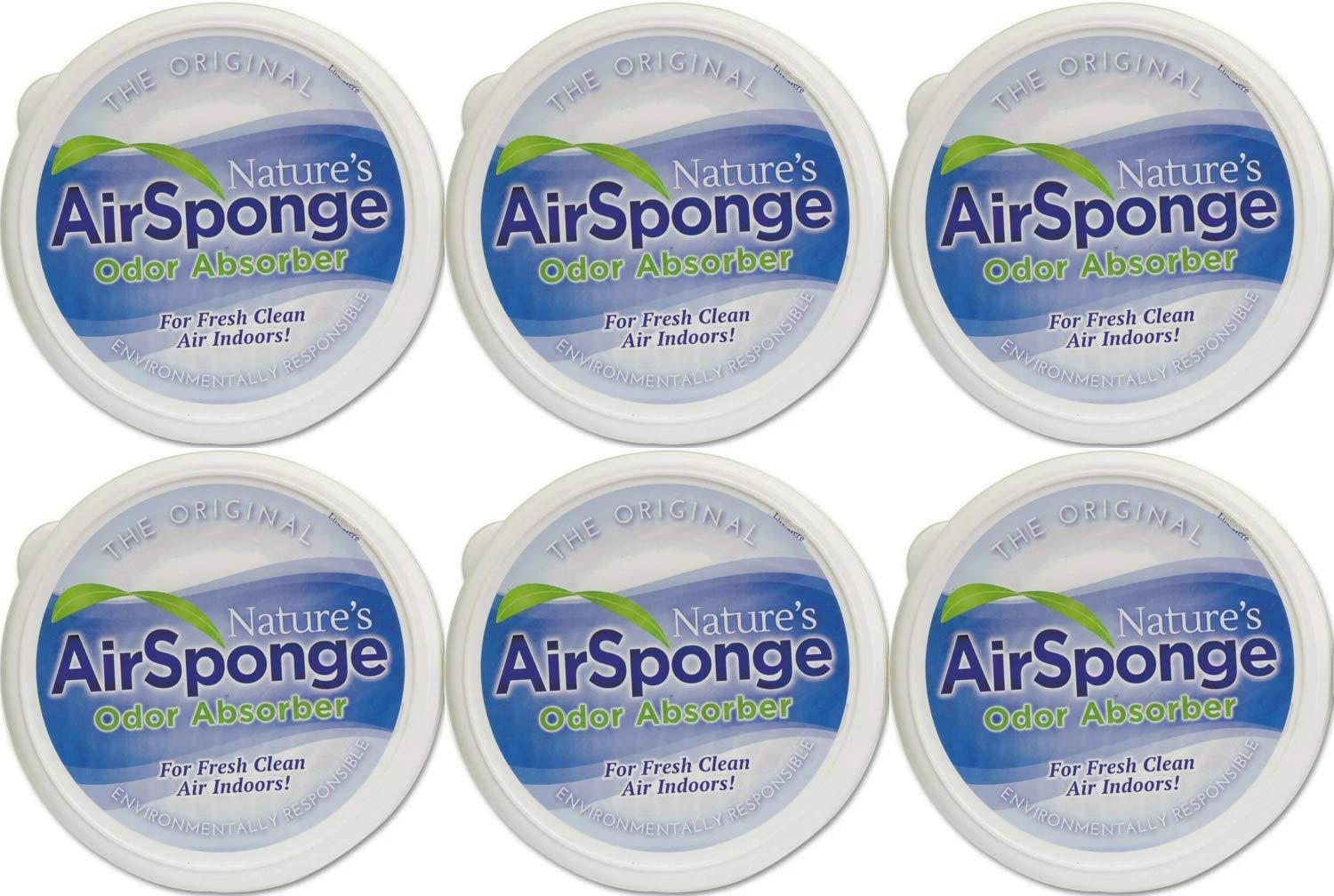 Delta Nature's Air Sponge Odor Absorber, Eliminator, Neutralizer and Natural Air Freshener Gel - Unscented Plastic Tub 0.5 Lb. 6-pack