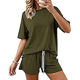 Zenlonr Women's Two Piece Lounge Sets 2026 Summer Casual Oversized Shirts Shorts Matching Airport Travel Outfit