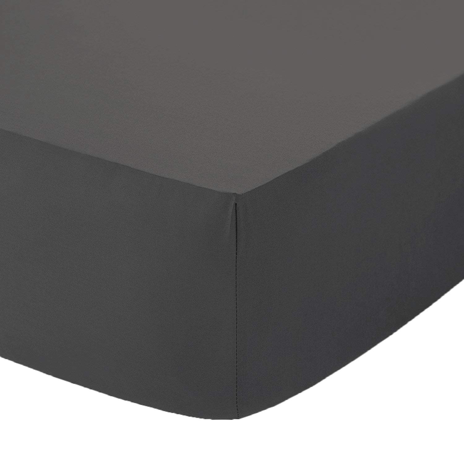 16"(40cm) Extra Deep Non Iron Percal Fitted Sheet in Size Single, Double, King & SuperKing (Double, Charcoal)
