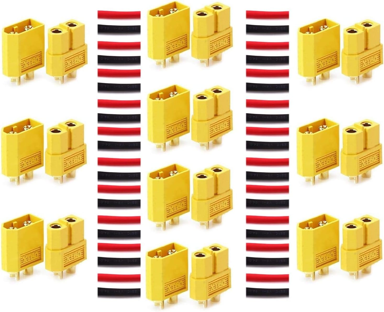 YUNIQUE GREEN-CLEAN-POWER - XT30 Male-Female Connectors, Yellow, Small