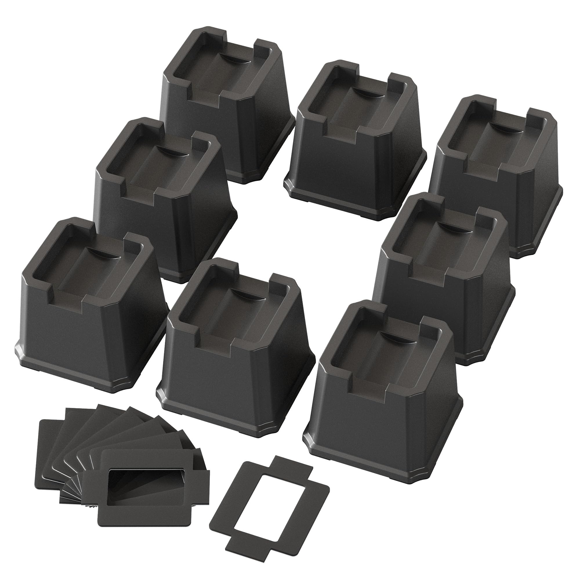 Lutown-Teen Bed Risers 3 inch Heavy Duty Furniture Risers for Wheels of Sofas, Chair Risers Sofa Risers Table Risers Set of 8 Pack, Black