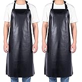 Homsolver Waterproof Rubber Vinyl Apron for Unisex Adult, Adjustable, Lightweight, Chemical Resistant Extra Long Work Apron