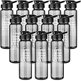 Pinkunn 12 Pcs Employee Appreciation Gifts Thank You Water Bottles Bulk 24 oz Team Inspirational Gifts Reusable Plastic Sports Bottles with Lids for Coworker Staff Nurse Group