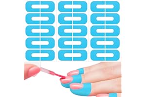 SmallCat 30 PCS Nail Polish Protector for Fingers, U Shape Nail Polish Protectors, Gel Nail Sticker, Finger Protection Cuticle Protector Tape for Nail Painting -Blue