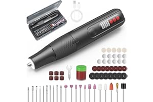 HARDELL Cordless Rotary Tool Kit 8V, 5-Speed Rotary Tools with Digital Display & Auto-Lock Chuck, 61pcs Quick-Change Power Ro