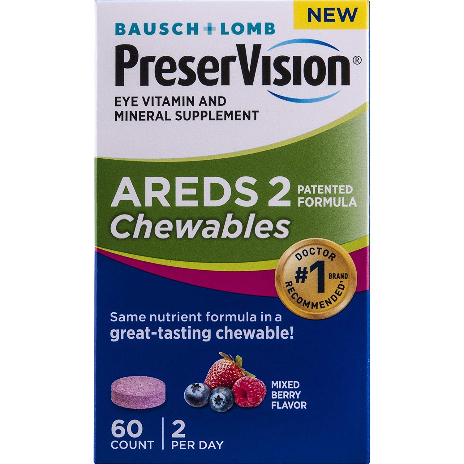 PreserVision AREDS 2 Eye Vitamin Chewables, Berry, 60 Tablets (Pack of 2) 60 eBay
