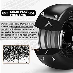 Upgrade 11x6.00-5" Flat Free Tires,2Pcs Solid