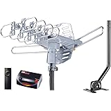 PBD WA-2608 Digital Amplified Outdoor HD TV Antenna with Mounting Pole & 40 ft RG6 Coax Cable 150 Miles Range Wireless Remote