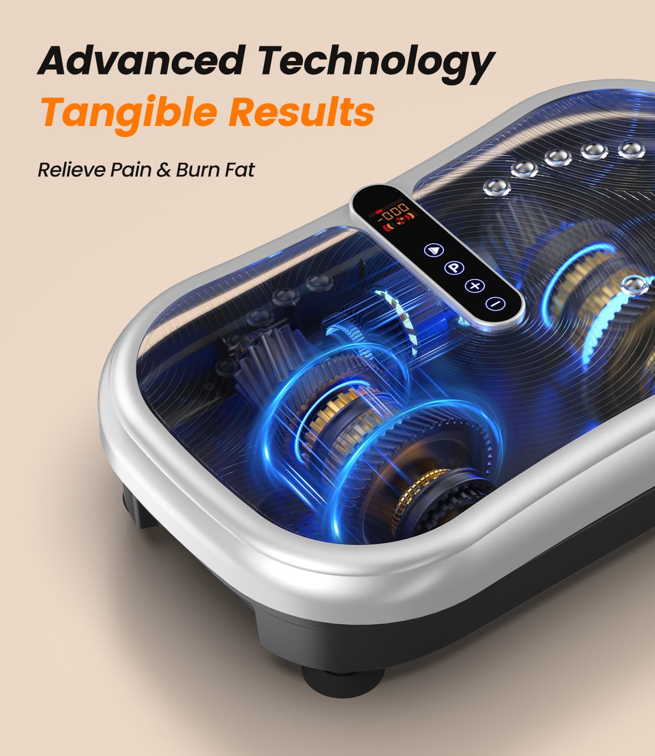 Vibrationsplatte 200W Vibration Plate Fitness mit Fernbedienung, 120 Stufen, Ultraschall & Gummifüße – für Home Workout, Muskelstraffung & Regeneration, Ideal für Frauen & Senioren 7