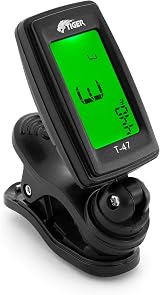 Tiger T-47 Clip-On Chromatic Tuner for Guitar Violin Ukulele Black view 2
