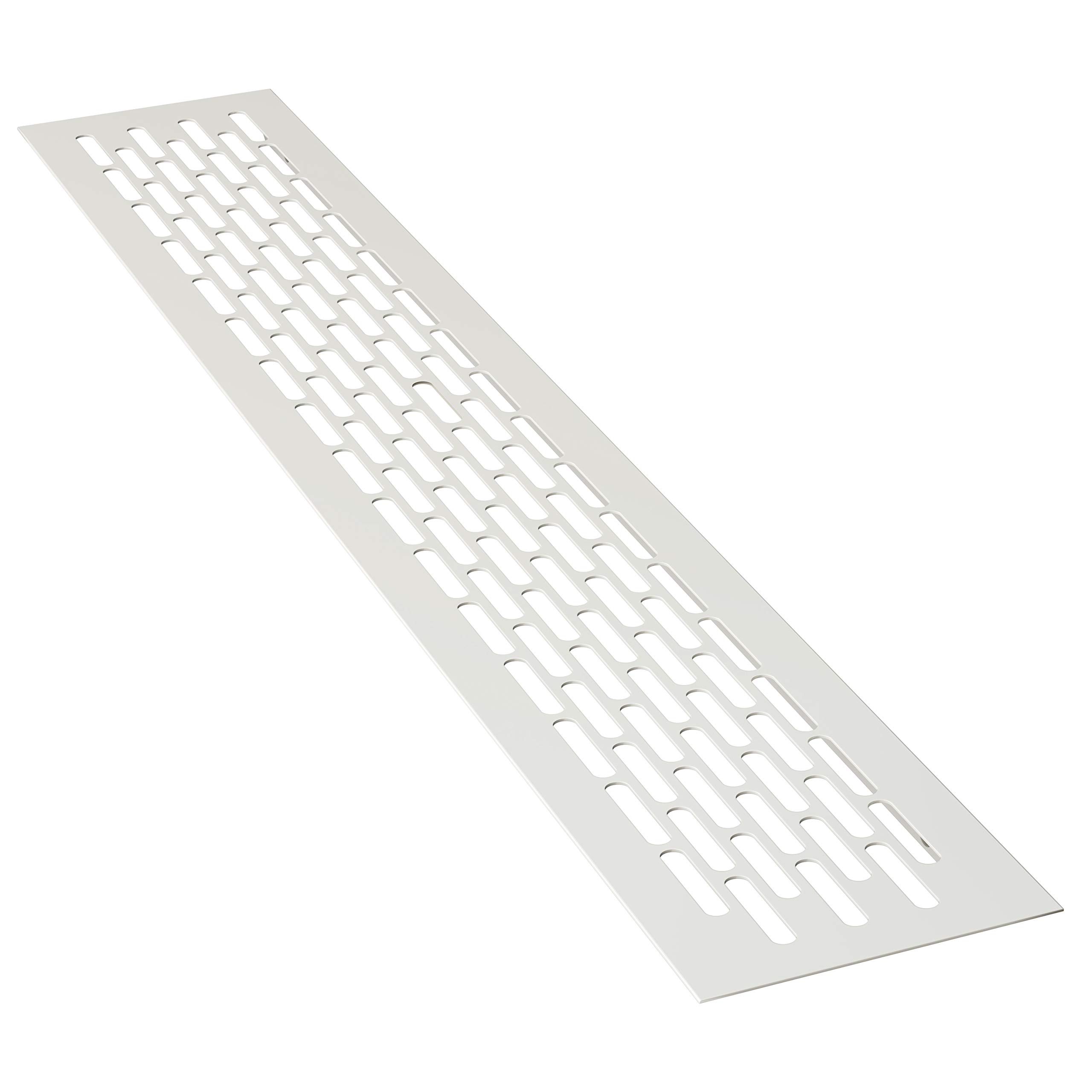 sossai® Aluminium Ventilation Grille - Alucratis (Pack of 1) | Rectangular - Dimensions: 44 x 8 cm | Colour: White | Powder-Coated