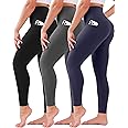 3 Pack Leggings for Women High Waisted No See-Through Tummy Control Soft Yoga Pants Womens Workout Athletic Running Leggings