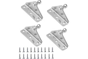 PAMAGOO Gas Strut Mounting Brackets 10MM Ball Stud, 4 Angled L-Type Mounts with 20 Screws, for Lift suooprt Gas Spring Struts Shock Mounting Kits, Silver